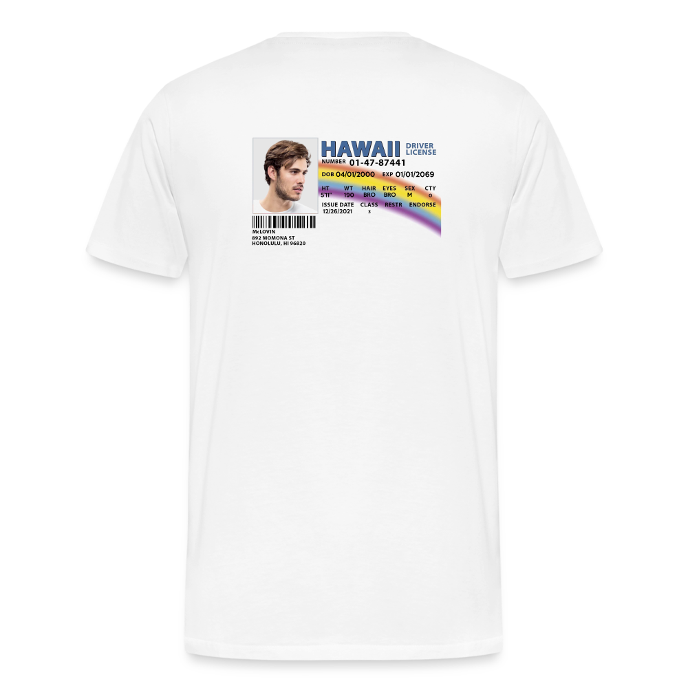 Personalized Rear Print McLovin Premium Men's T-Shirt