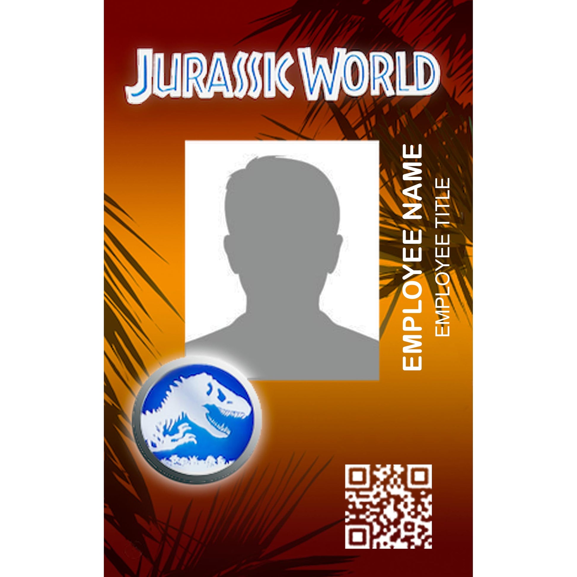 Jurassic World Employee ID Badge - Orange